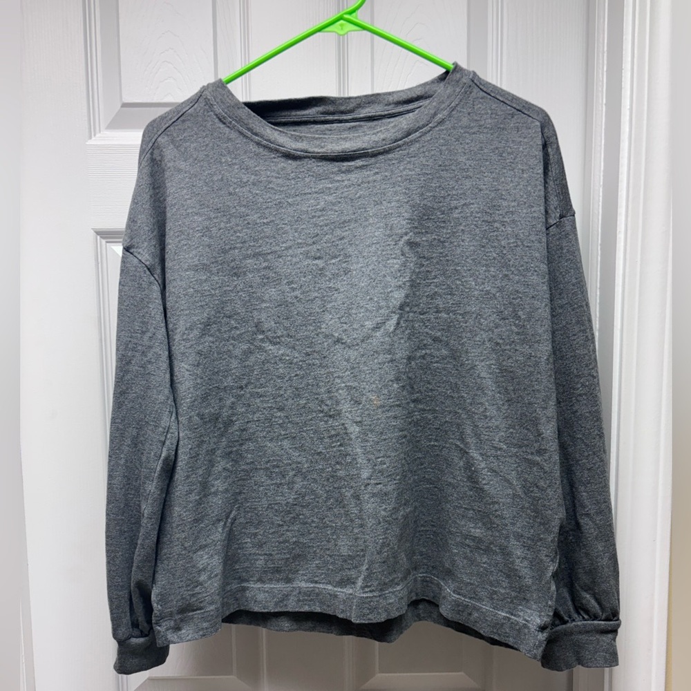 Everlane Gray Organic Cotton Long Sleeve Top – Size M - Picture 1 of 6